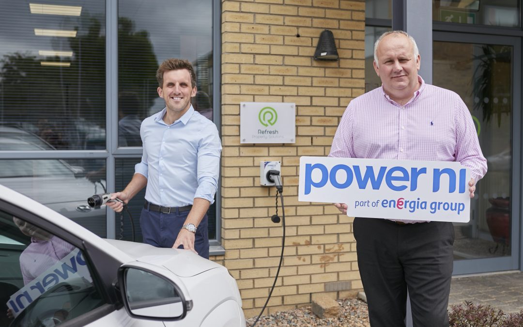 Refresh NI and Power NI partnership introducing the EO mini pro 2 charging unit for EV car owners in Northern Ireland