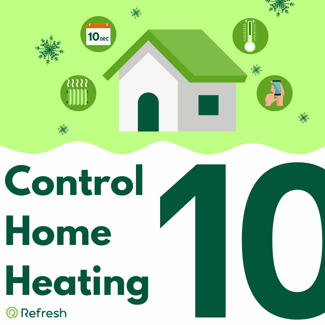 Tip number 10 - Control home heating with graphic of house with Smart Control features.