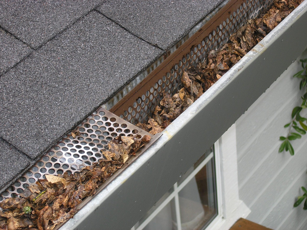 Image of a blocked gutter